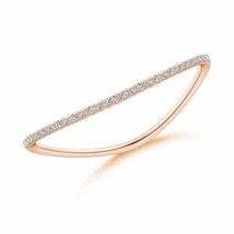 ANGARA Natural Round Diamond Curved Wedding Band in 14K Gold (IJI1I2, 0.07 Ctw) - £223.37 GBP