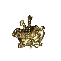 Vintage Noah&#39;s Ark Bible Gold Toned Brooch Pin - $10.00