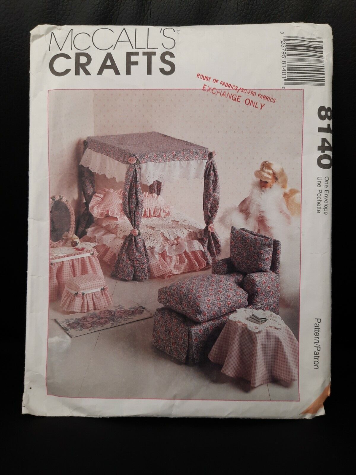 McCall's Crafts Pattern 8140 11.5" Doll Furniture Bedroom Dining & Living Room  - $8.86