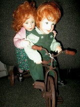 1993 Mary Ann Oldenburg Original RARE 11&quot; Cody &amp; Colleen Dolls Riding a Bicycle  - £937.52 GBP