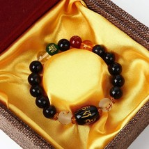 Box Included Feng Shui Obsidian Bracelet Five-element Wealth Porsperity and Good - £12.68 GBP