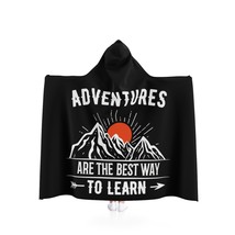 Awesome Hooded Blanket | Adventures Are the Best Way to Learn | 95\% Polyester,  - £59.28 GBP