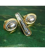 Star Cufflinks Tie clip set * astonomer gift DREAMER * Vintage gold Cuff... - £140.22 GBP