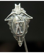 Antique ARROWHEAD Stickpin Sterling Talisman Vintage Tribal Indian mens ... - £114.06 GBP