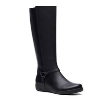 Clarks Womens 10 Black Leather Knee High Boots Display ZR7 - £51.89 GBP