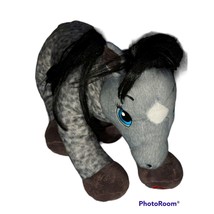 Build-A-Bear Gray Spotted Black Mane Horse Stuffed Soft 16&quot; Long 2016 Plush Hoof - £11.98 GBP