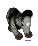 Build-A-Bear Gray Spotted Black Mane Horse Stuffed Soft 16&quot; Long 2016 Pl... - £11.68 GBP