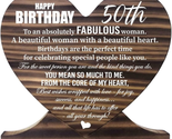Happy 50Th Birthday Gift Printed Wood Plaque, 50Th Women Birthday Gift W... - $26.01