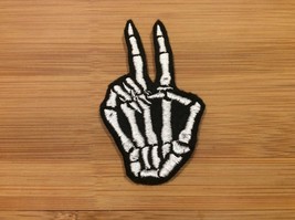 Embroidered Skeleton Hand  Peace Sign Patch by Twistedstitcher2018  - £7.70 GBP