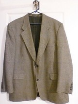 Coat Blazer Jacket Mens Gianfranco Ruffini Black/Tan 2 Button Silk Blend 46R - £11.98 GBP