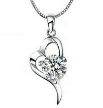 0.60 Carat Round Cut Diamond Women&#39;s Pendant 14k White Gold Finish 925 Silver - £68.94 GBP