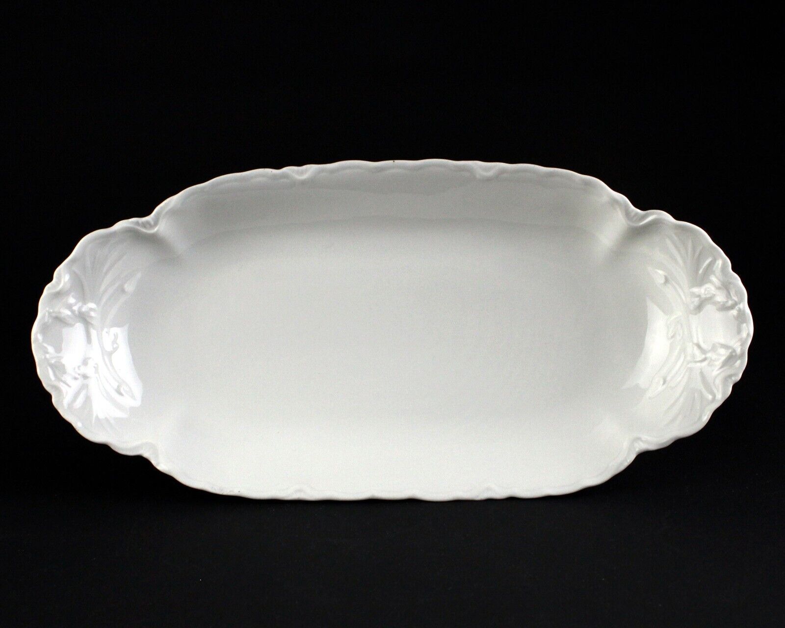 Primary image for Haviland Limoges Ranson All White Celery Tray, Antique France Oval 11 3/4"
