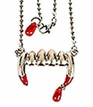 Forum Novelties True Vampire Fang Blood Drop Pendant NECKLACE-Banger Bite Gothic - £10.15 GBP