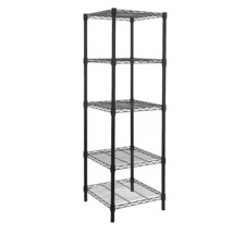 5 Shelves Adjustable Steel Wire Shelving Rack In Small Space Or Room Corner, Met - £108.70 GBP