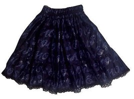 Metamorphose Romantic Alphabet Glittering Lace Skirt Navy Lolita Fashion... - $99.00