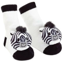 Noah&#39;s Ark / Safari Itty Bitty’s Black &amp; White Striped Zebra Baby Rattle Socks - £12.78 GBP