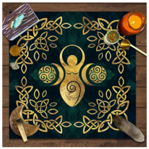 Three Moon Black Tarot Reading, Altar, or Rune Casting Cloth Size Approx 19&quot;x19&quot; - £7.98 GBP