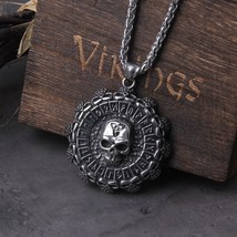 Valknut Skull Viking Axe Warrior Stainless Steel Pendant Chain Necklace Jewelry - $17.95