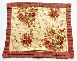 Waverly Pillow Sham Romantic Country Floral Cabbage Roses Sonata Red Gin... - £16.34 GBP