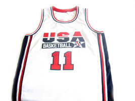 Karl Malone Team USA Custom Basketball Jersey White Any Size image 4