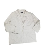 Sag Harbor Vintage 90s Womens Size 22W 2X Beige Linen Blazer Jacket 2 Button - £32.00 GBP