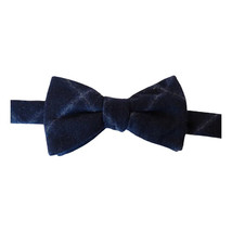 Tommy Hilfiger Navy Wool Blend Tartan Plaid Pre-Tied Bow Tie - £19.65 GBP