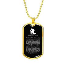 Express Your Love Gifts Firefighter&#39;s Prayer Engraved Stainless Steel Dog Tag w  - £47.26 GBP