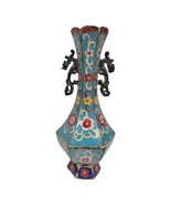 8.2&#39;&#39; Chinese Cloisonne Copper Vase Animal Bottle Old Brass flower Drago... - £105.42 GBP