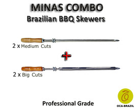 Minas Combo - Set of 4 - Brazilian Skewers for BBQ 28&quot; -  Professional G... - £39.33 GBP