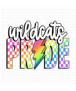 Wildcats Pride PNG, Checkered Wildcats PNG, Lightning Bolt PNG, Neon Mas... - $45.66 MXN