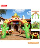 10FT Inflatable Cinco De Mayo Fiesta Arch with LED Lights and Weatherpro... - $162.31