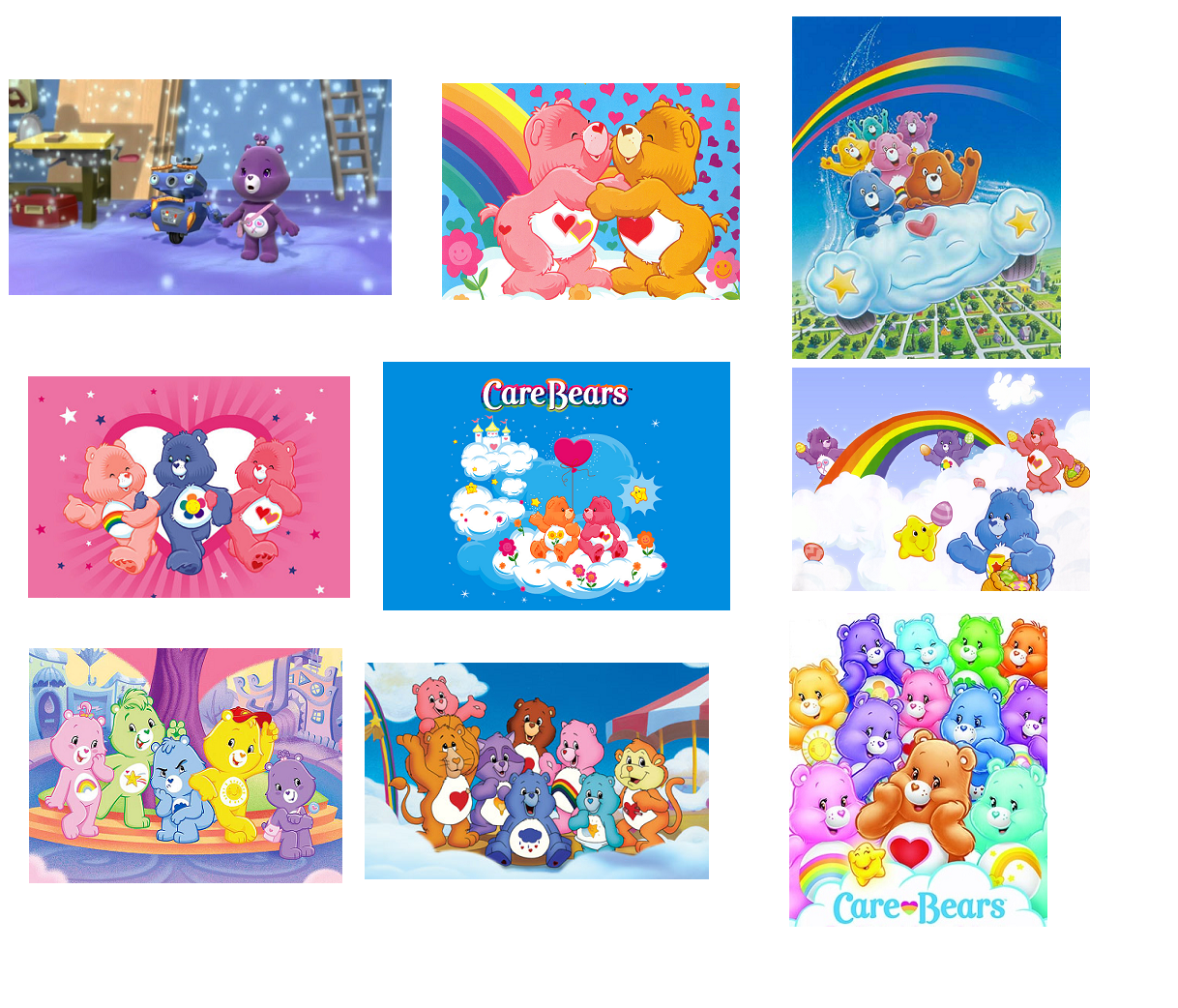 9 Care Bears Inspired Stickers, Party Supplies, Decorations, Labels, Favors