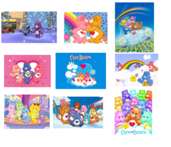 9 Care Bears Inspired Stickers, Party Supplies, Decorations, Labels, Favors - £9.58 GBP