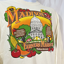 Madison WI Farmers Market Logo Long Sleeve T Shirt Adult Size M Vintage - £19.61 GBP