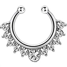 1PCS Fake Piercing Nose Ring Clip On Septum Fake Nose Earing Non Piercing Daith  - £9.20 GBP