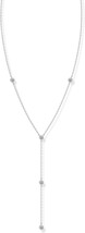 14K Gold Plated Lariat Station Necklace for Women Simulated Diamond Chain Neckla - £23.74 GBP