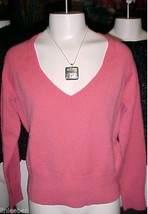 Banana Republic Women V-neck 85%Merino Sweater,Pink Size PM (Petite Medi... - $9.99