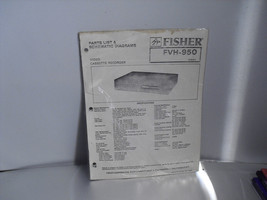 Original Fisher FVH-950 VCR Service Manual - £1.54 GBP