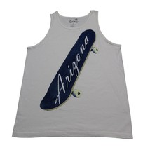 Crank Shirt Mens L White Skateboard Print Sleeveless Scoop Neck Tank Top - $22.75