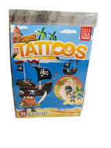 Temporary Tattoos Pirate 25 Party Favor Birthday Gift Stocking Cartoon B... - $9.78