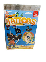 Temporary Tattoos Pirate 25 Party Favor Birthday Gift Stocking Cartoon B... - $14.73