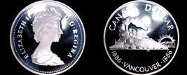 1986 Proof Canadian Silver Dollar World Coin - Canada Vancouver Train - £24.05 GBP