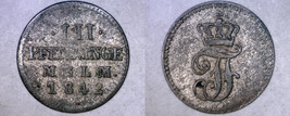 1842 German States Mecklenburg-Schwerin 3 Pfennig World Silver Coin - £23.97 GBP
