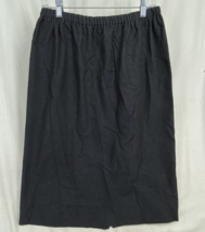 Patty Van Ryn Rembrandts Women&#39;s Gray Skirt Elastic Waist Stretch Slit S... - £12.87 GBP