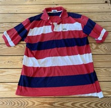 Vintage Lacoste Men’s Stripe Polo Shirt Size M Red blue Sf4 - £22.58 GBP
