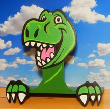 T Rex Tyrannosaurus Dinosaur Kid Friendly Smiling Fence Peeker or Wall H... - £102.48 GBP