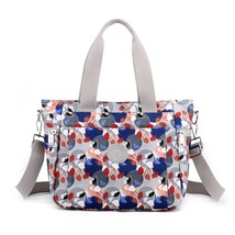Floral Printed Nylon Fabric Women&#39;s Shoulder Bag Ladies Large Cloth Tote Bags fo - £41.51 GBP