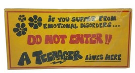 Vintage 1960-70s NOS Novelty Wall Decor Sign DO NOT ENTER A Teenager Lives Here - £52.62 GBP