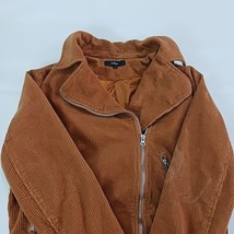 Lulus JKT1133 Women's Brown Cotton Blend Full Zip Belted Jacket Size Medium image 12
