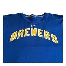 Milwaukee Brewers Nike Blue Dri-fit Tshirt 2XL XXL Authentic Dri-fit Ath... - £25.92 GBP